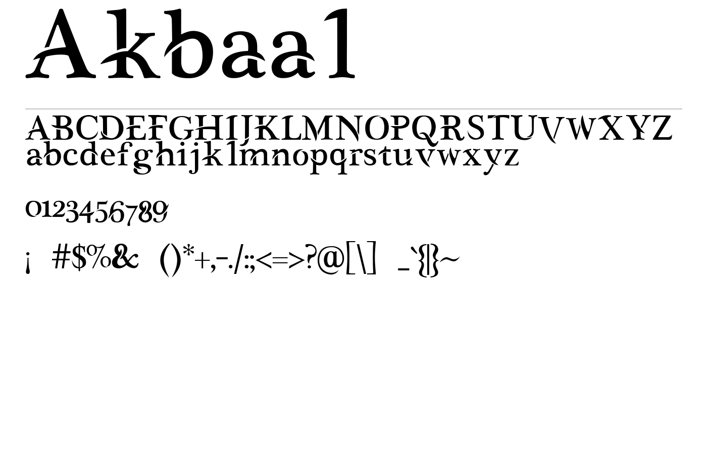Akbaal Font preview