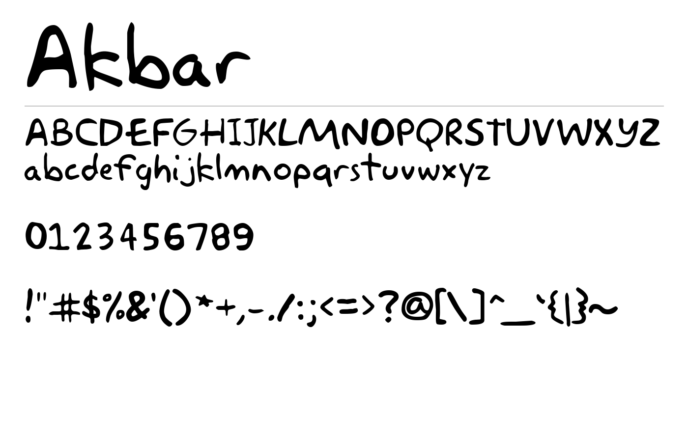 Akbar Font preview