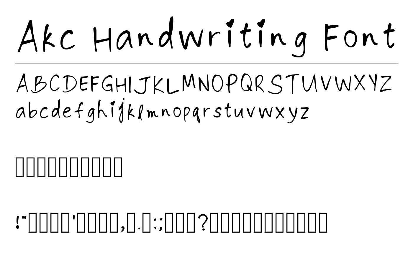 Akc Handwriting Font preview