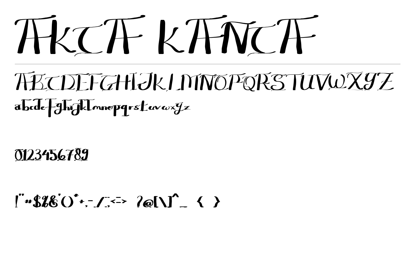 AKCA KANCA Font preview