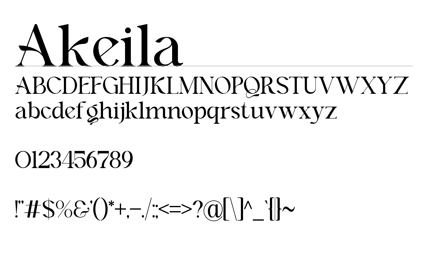 Akeila Font preview