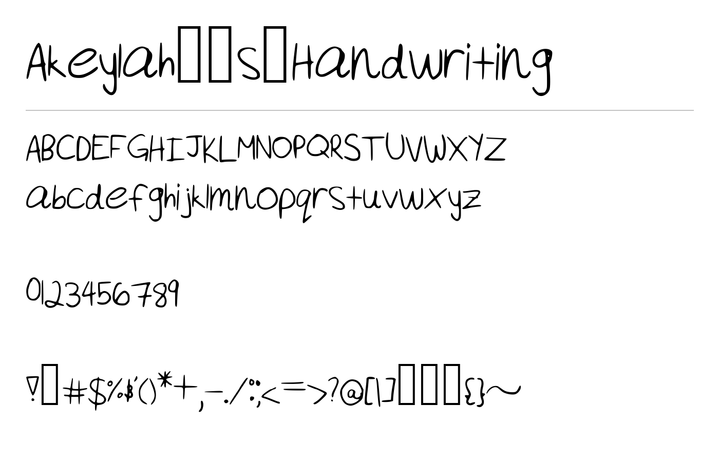 Akeylah__s_Handwriting Font preview