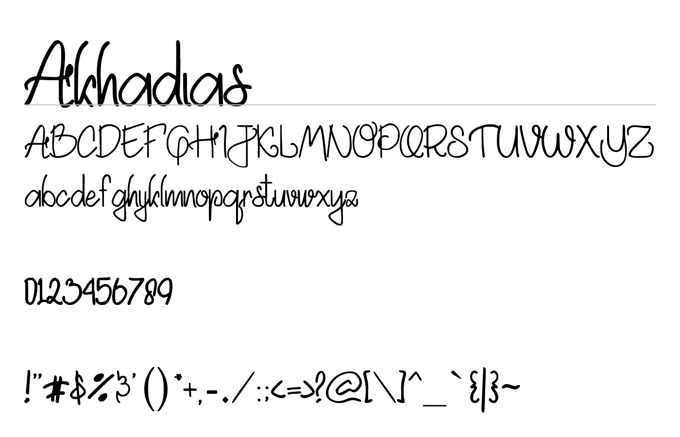 Akhadias Font preview