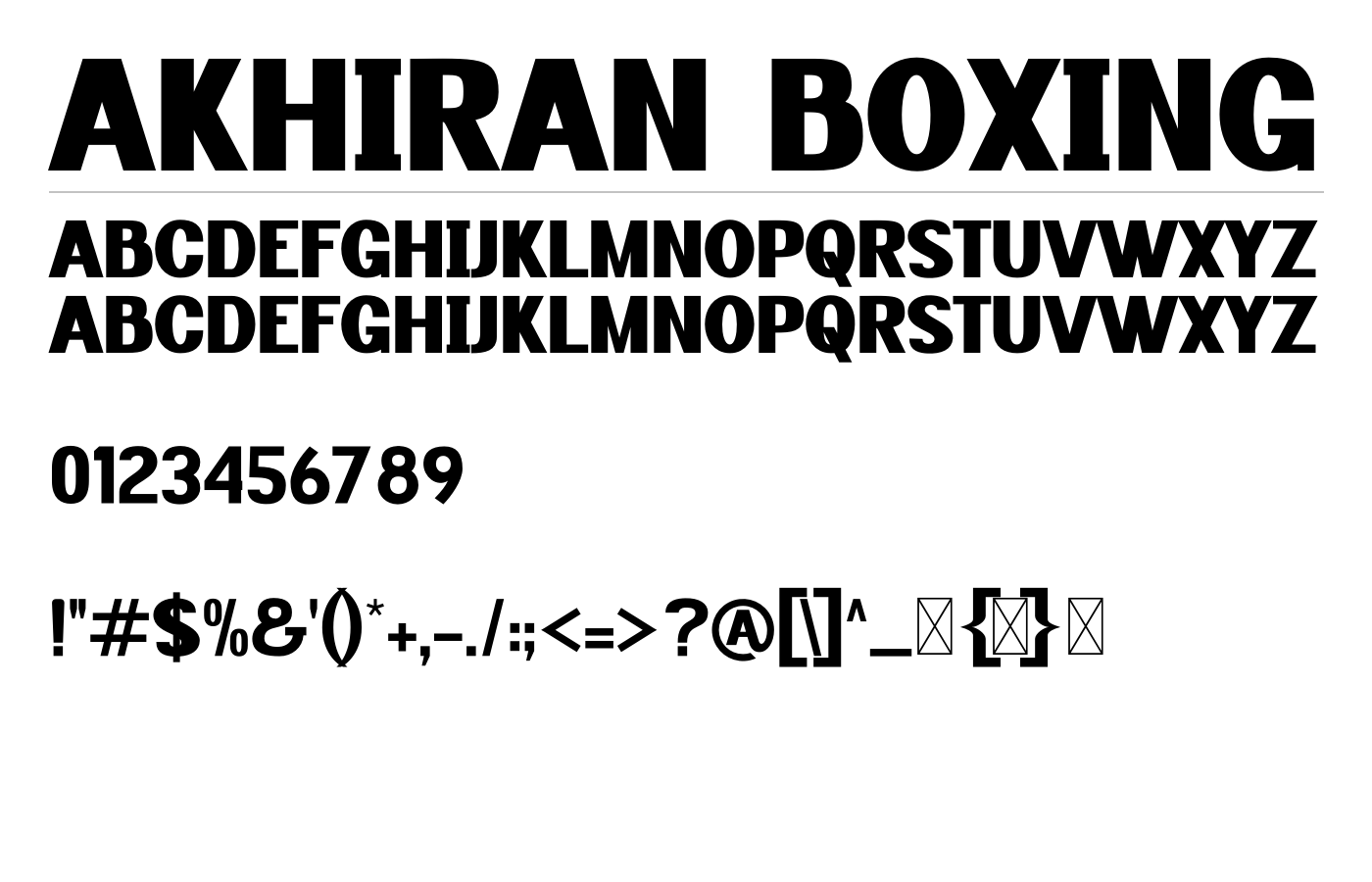 Akhiran Boxing Font preview