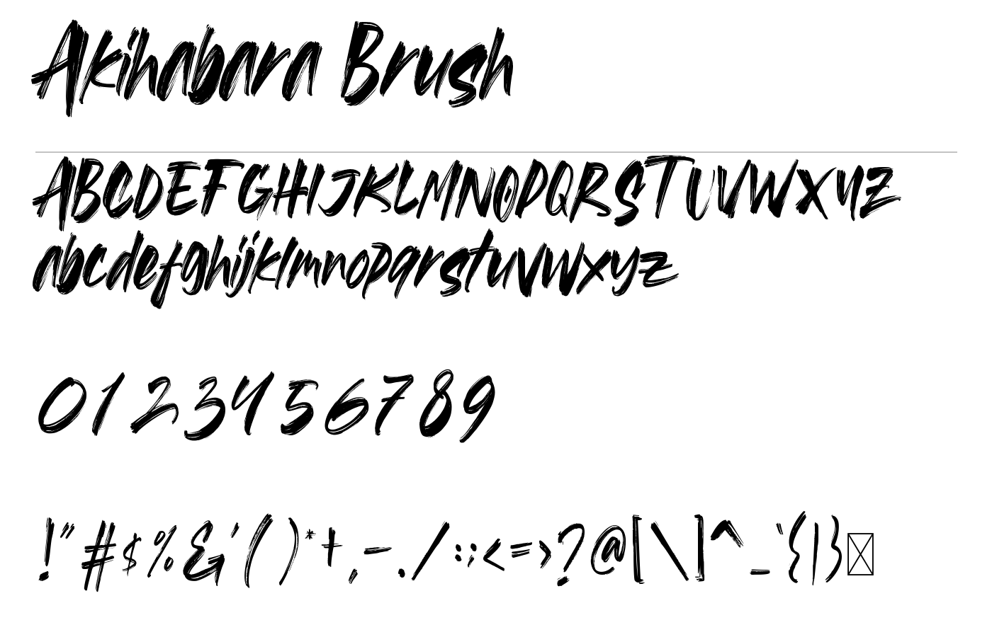 Akihabara Font preview