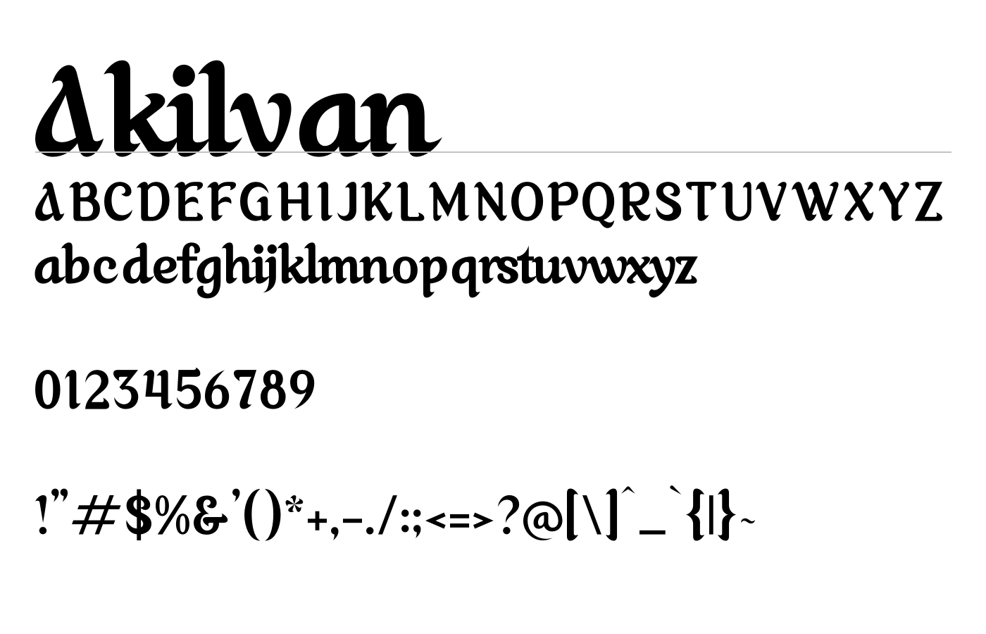 Akilvan Font preview
