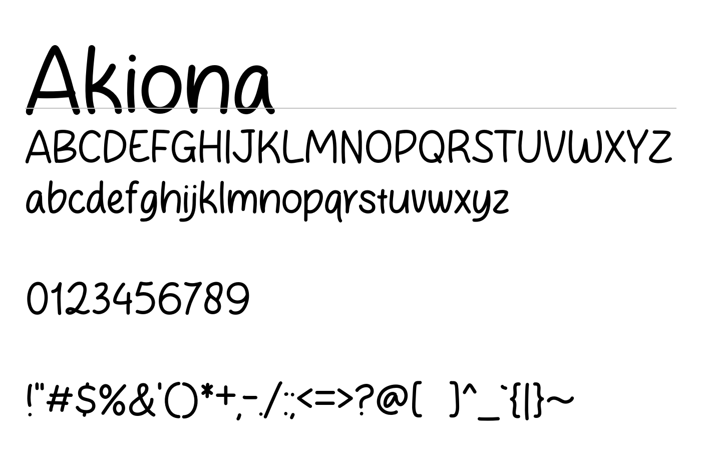 Akiona Font preview