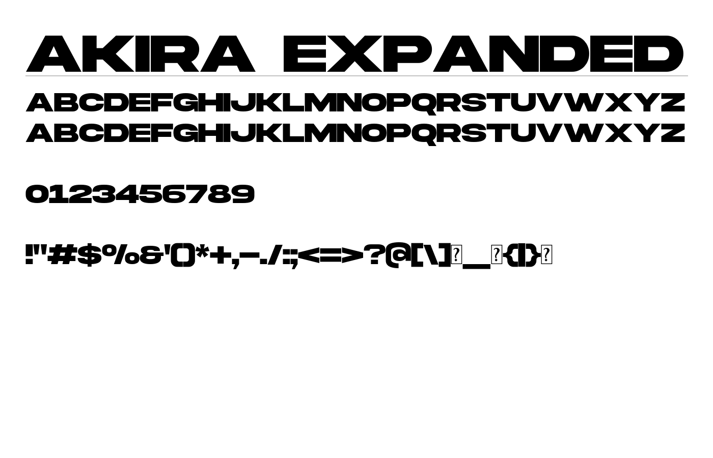 Akira Expanded Font preview