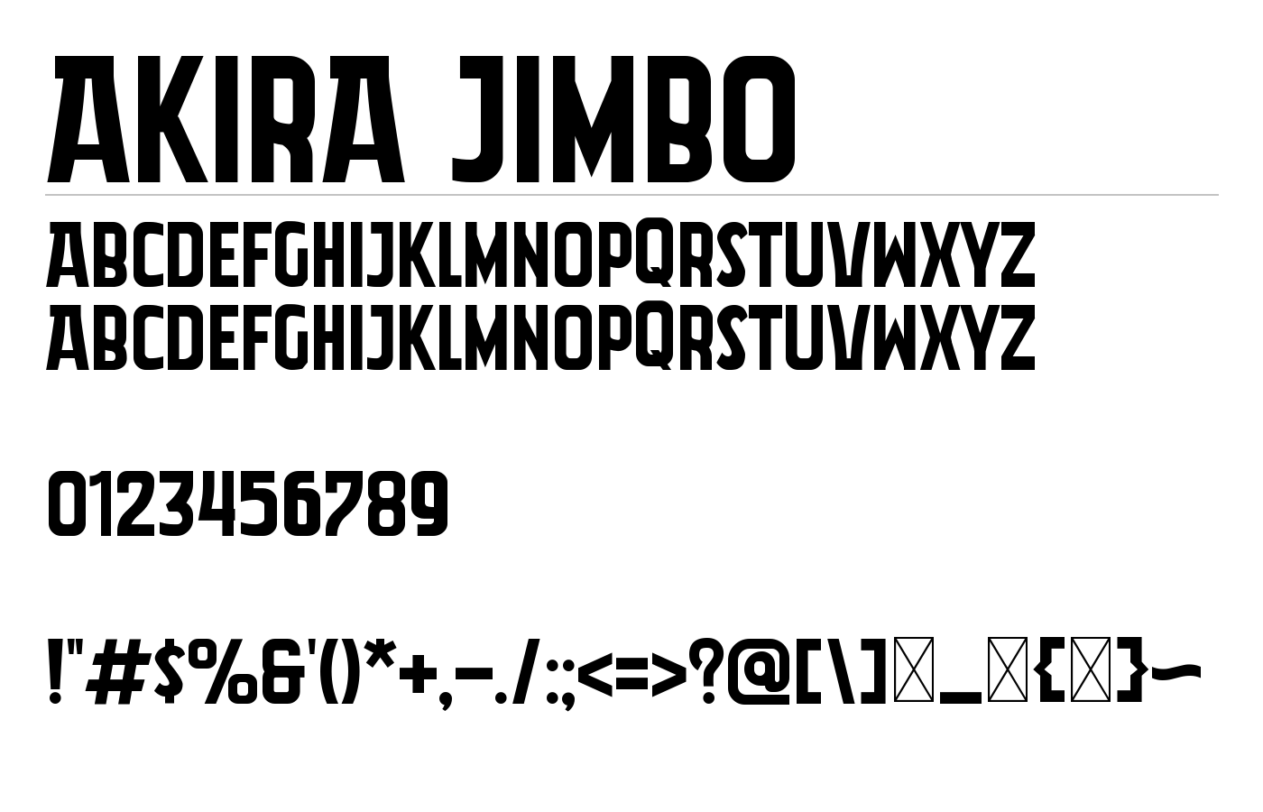 Akira Jimbo Font preview