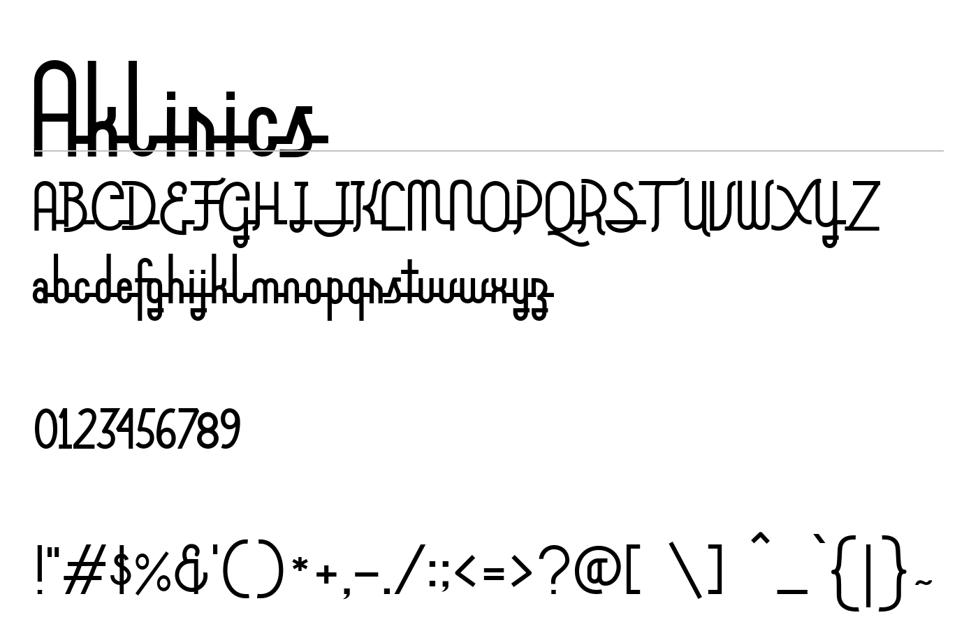 Aklirics Font preview