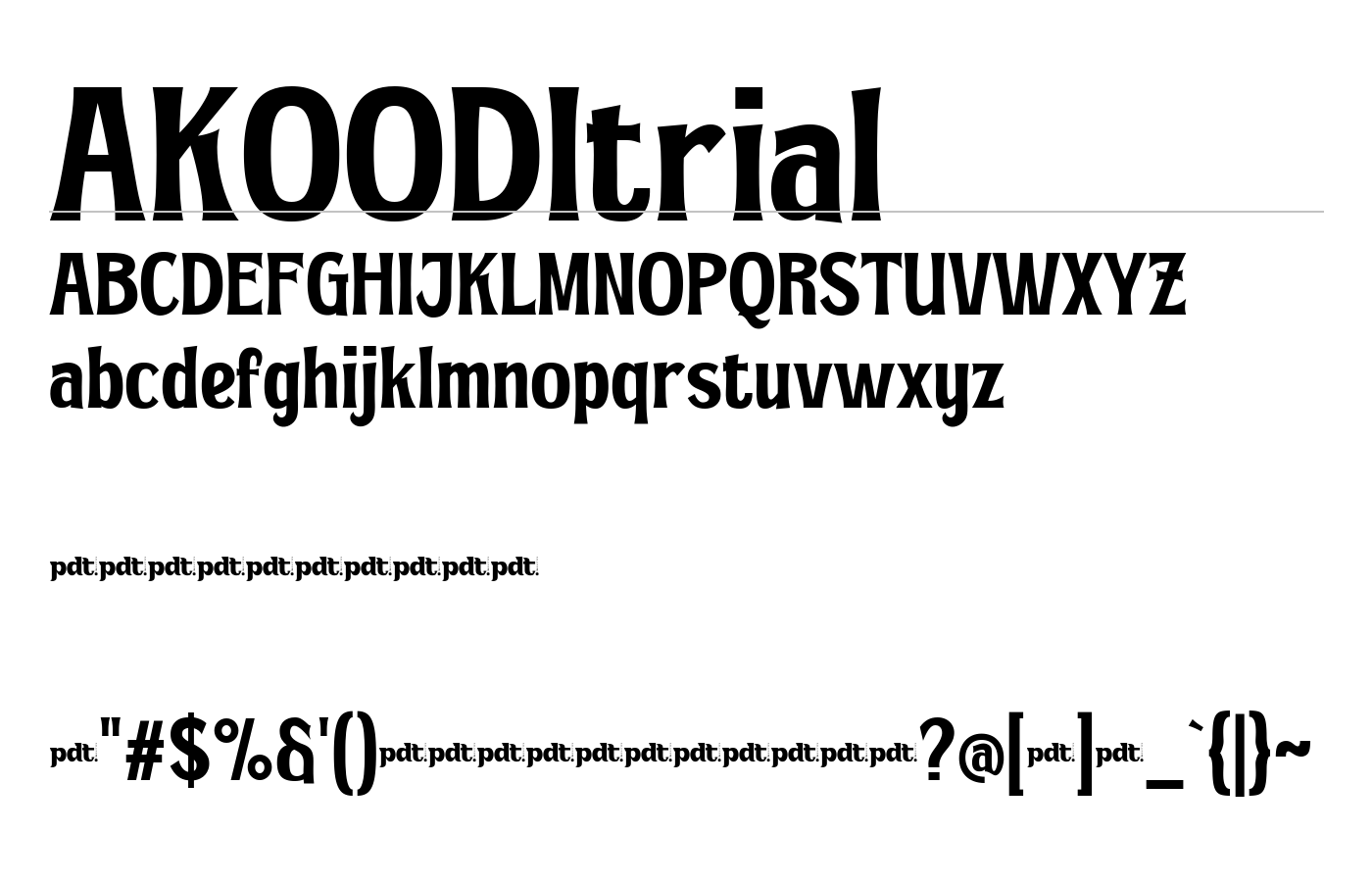 AKOODItrial Font preview