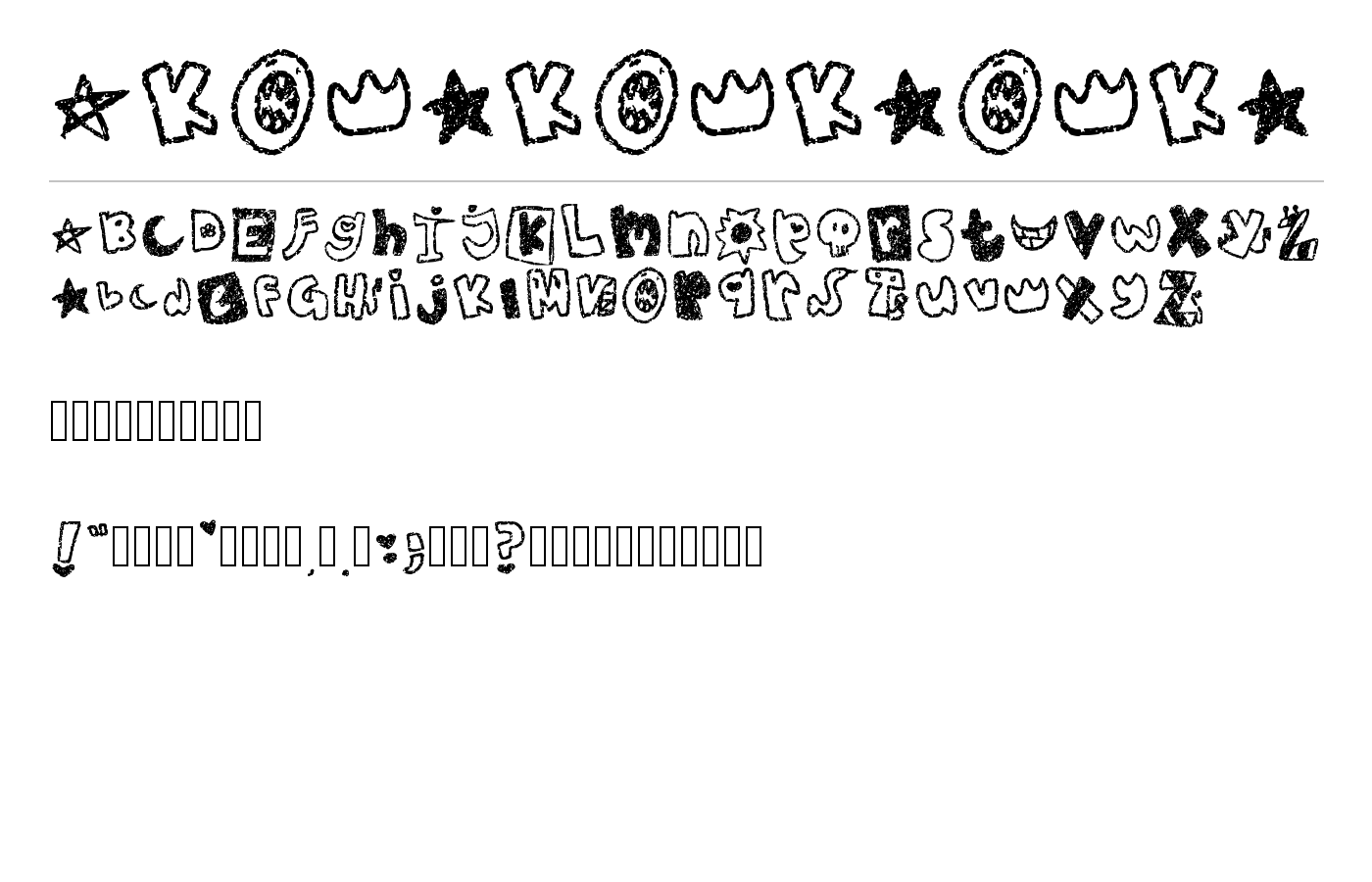Akowakowkaowka Font preview