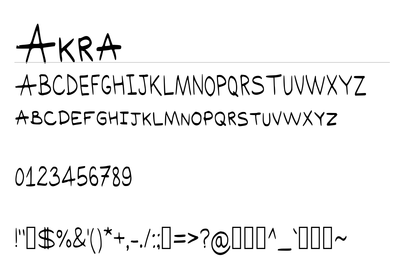 Akra Font preview