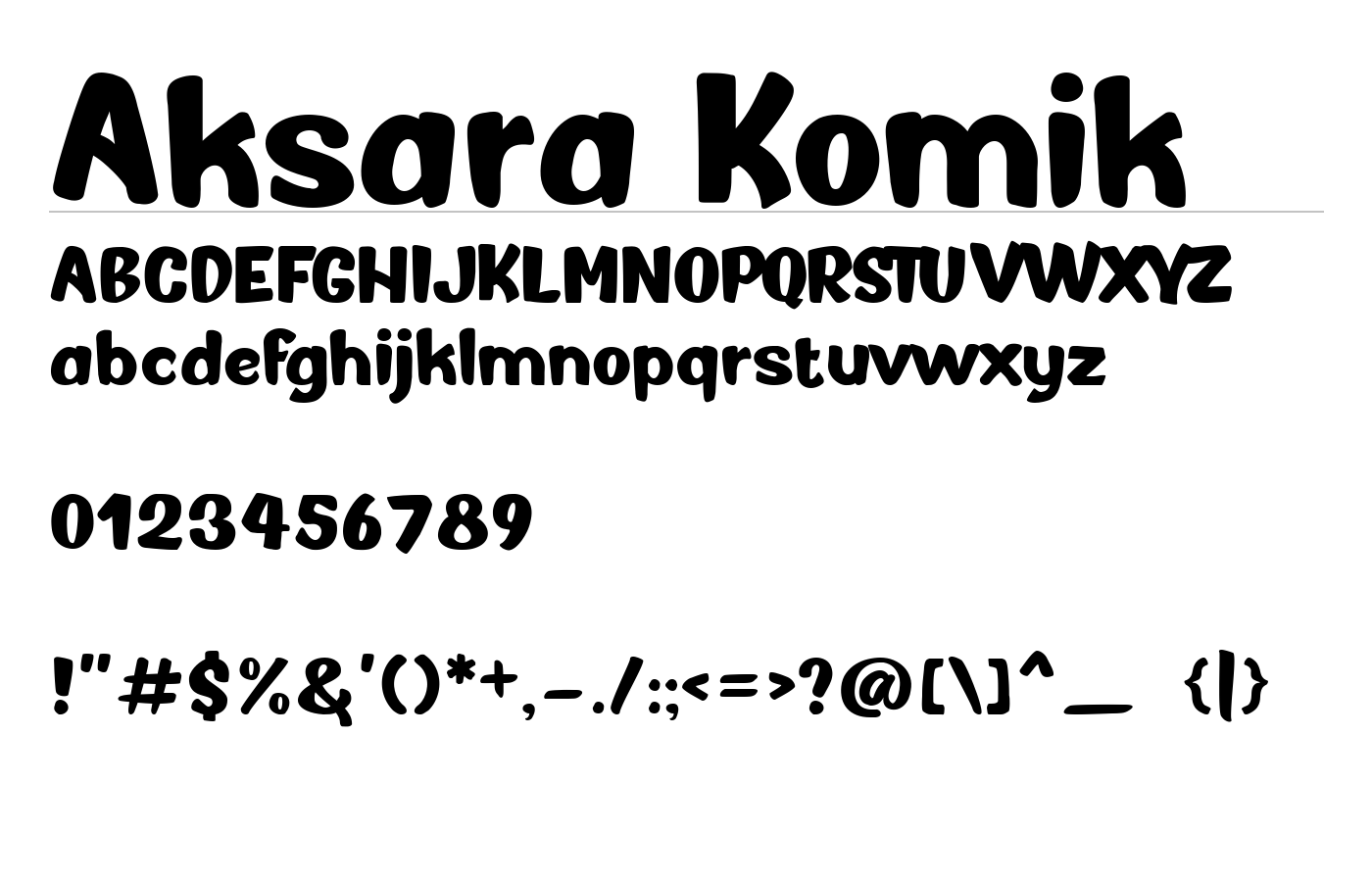 Aksara Komik Font preview
