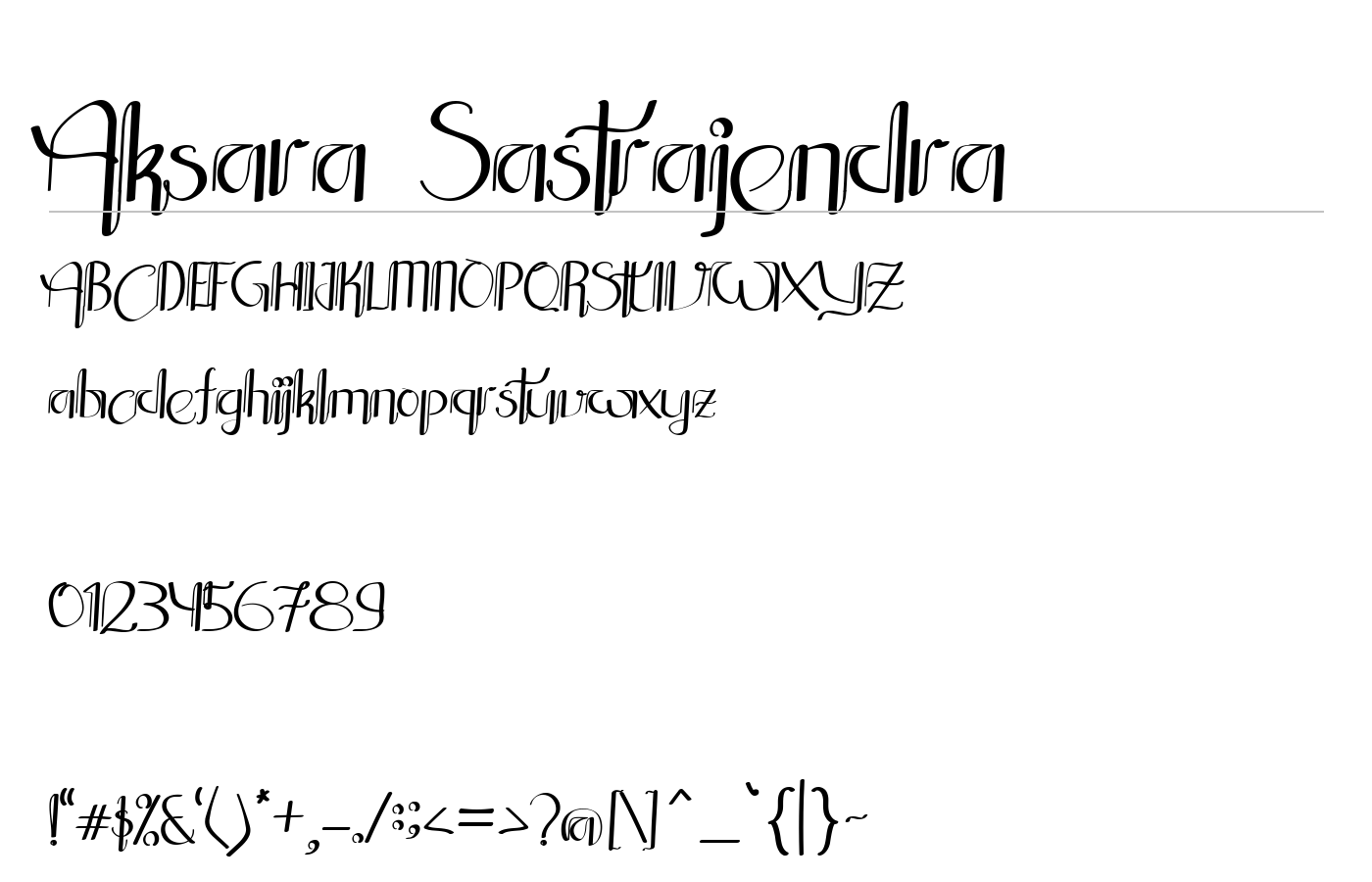Aksara Sastrajendra Font preview