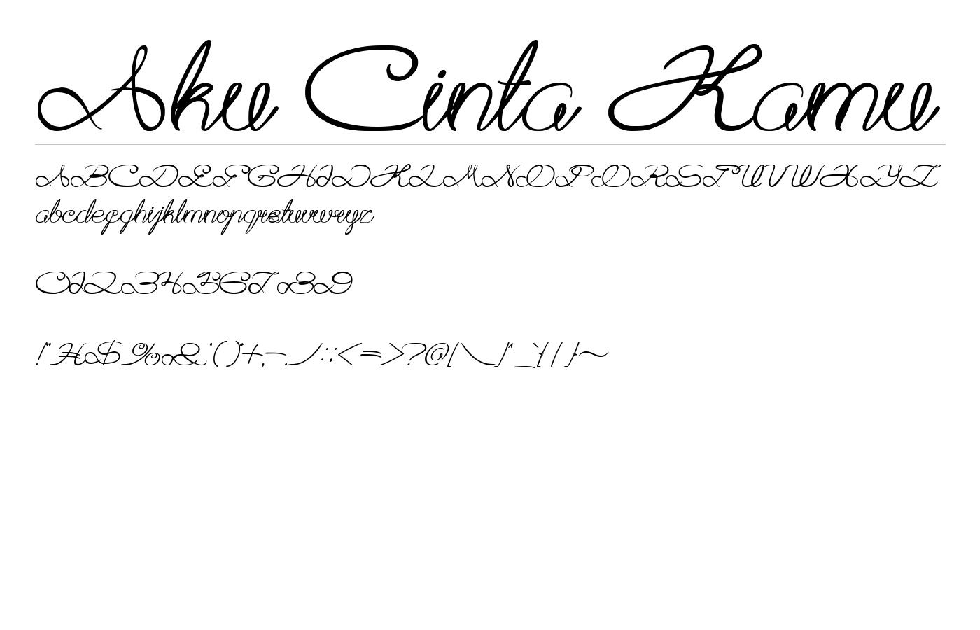 Aku Cinta Kamu Font preview