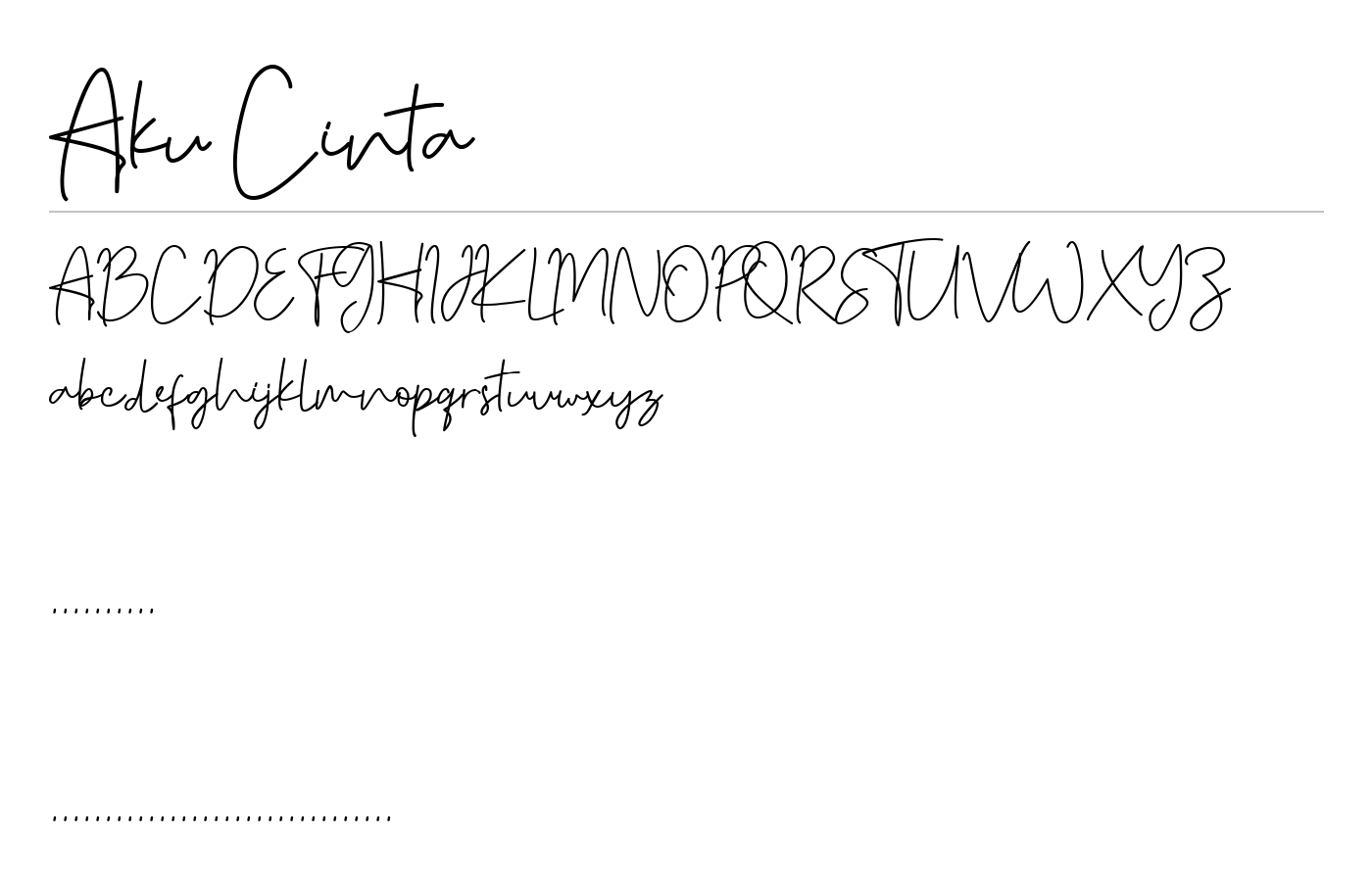 Aku Cinta Font preview