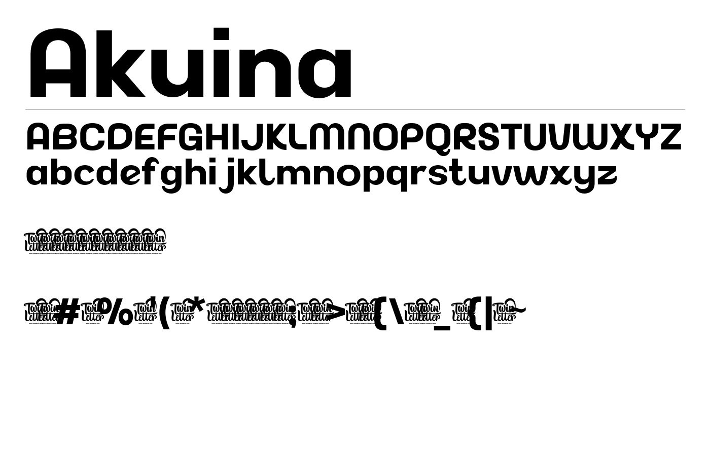 Akuina ExtBd Slant Font preview
