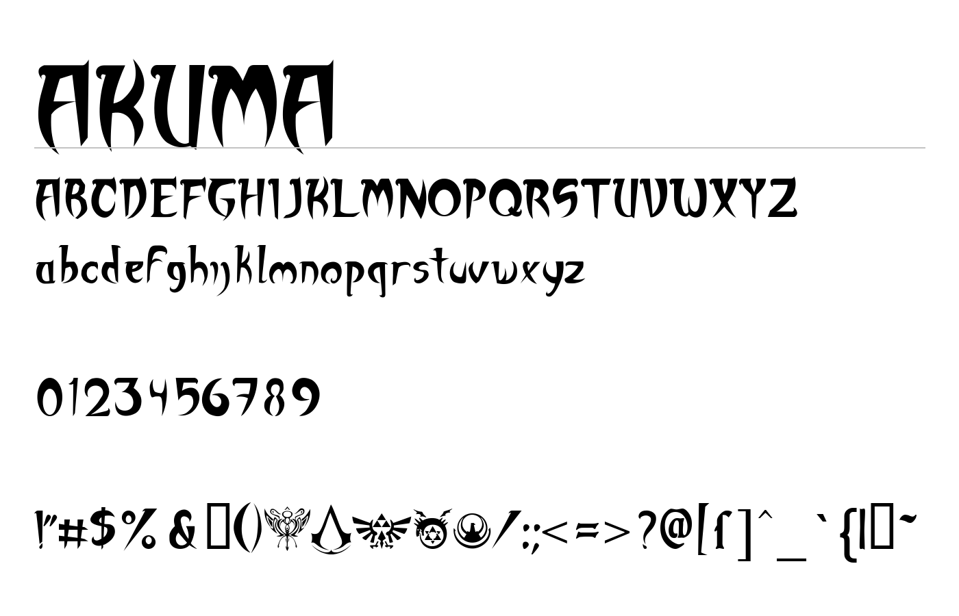 AKUMA Font preview
