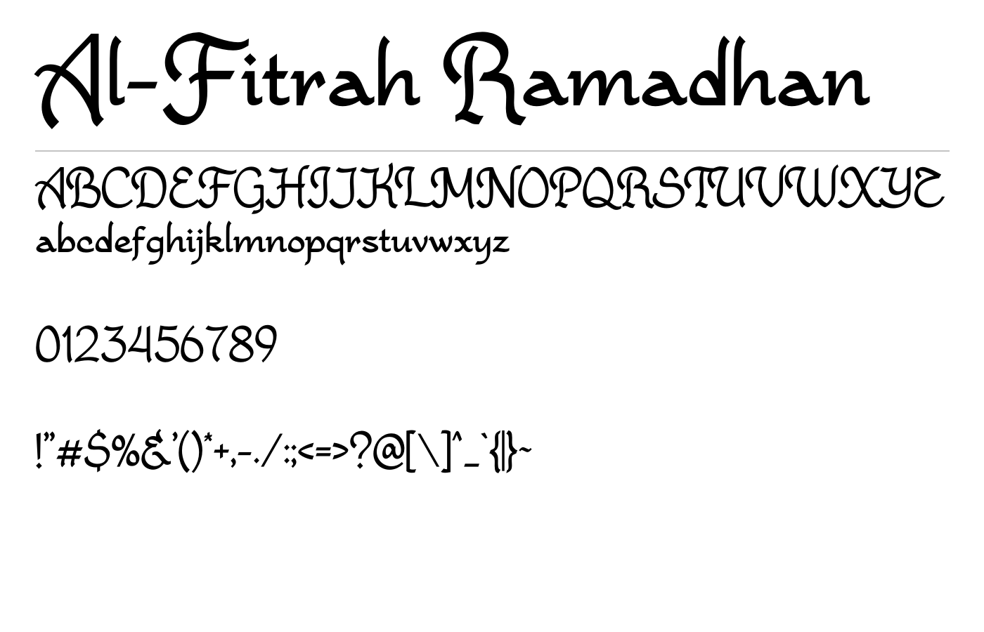 Al-Fitrah Ramadhan Font preview