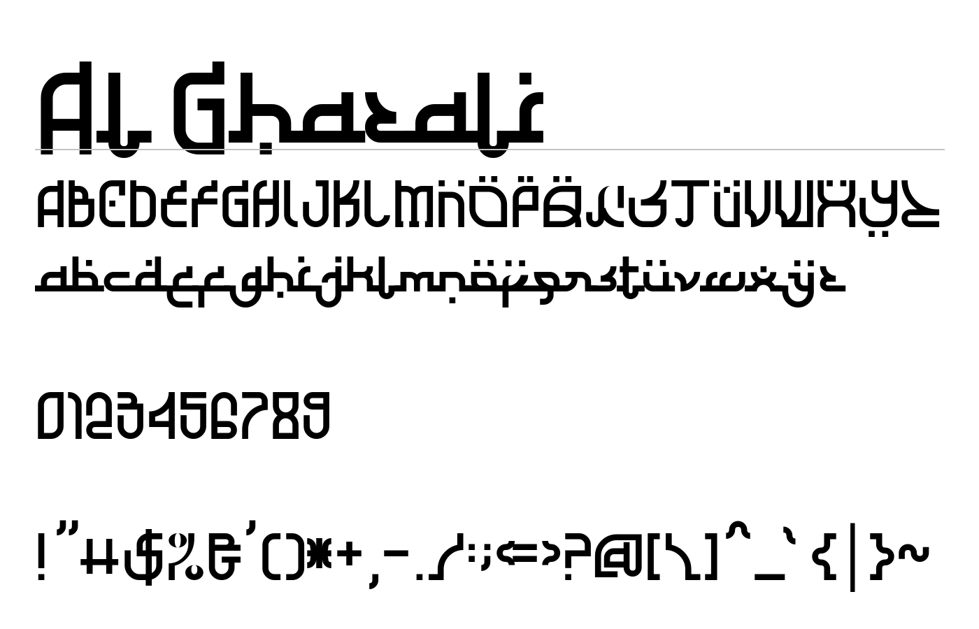Al Ghazali Font preview