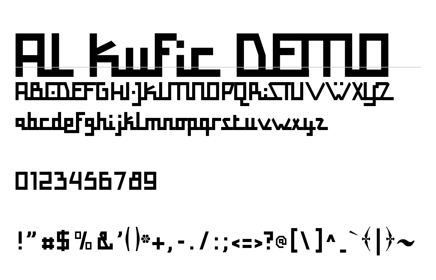 Al Kufic DEMO Font preview
