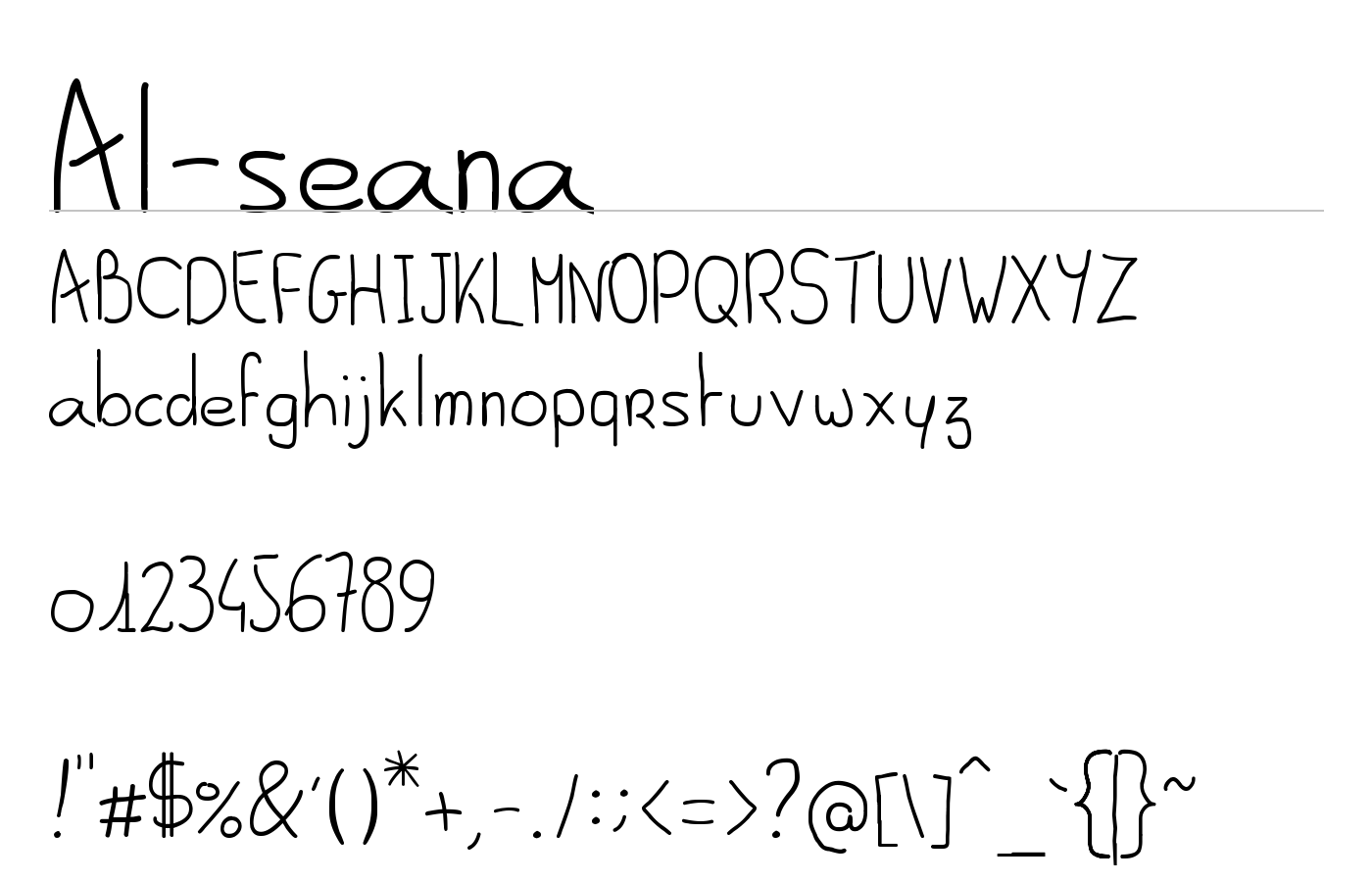Al-seana Font preview