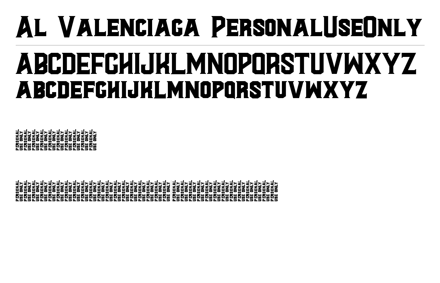 Al Valenciaga PersonalUseOnly Font preview