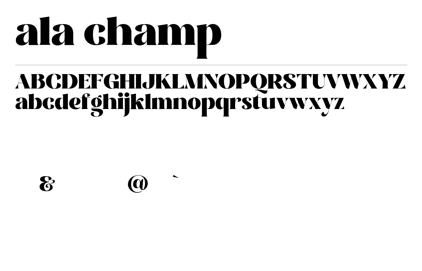 ala champ Font preview