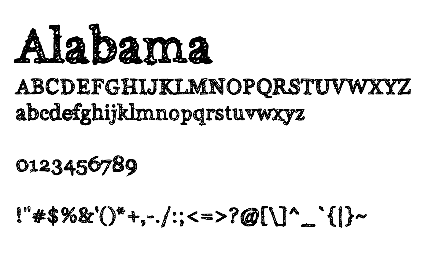Alabama Font preview