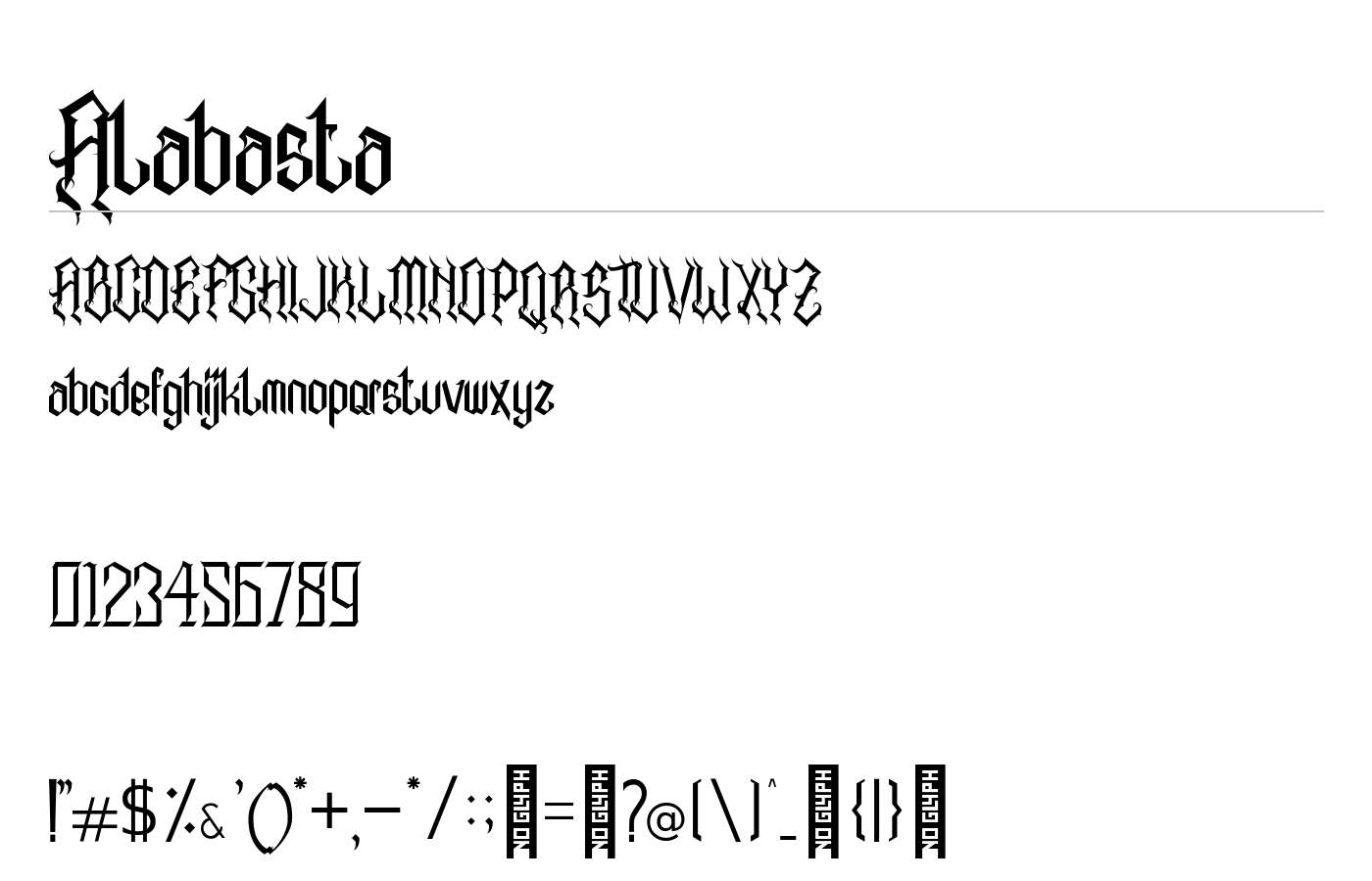 Alabasta Font preview