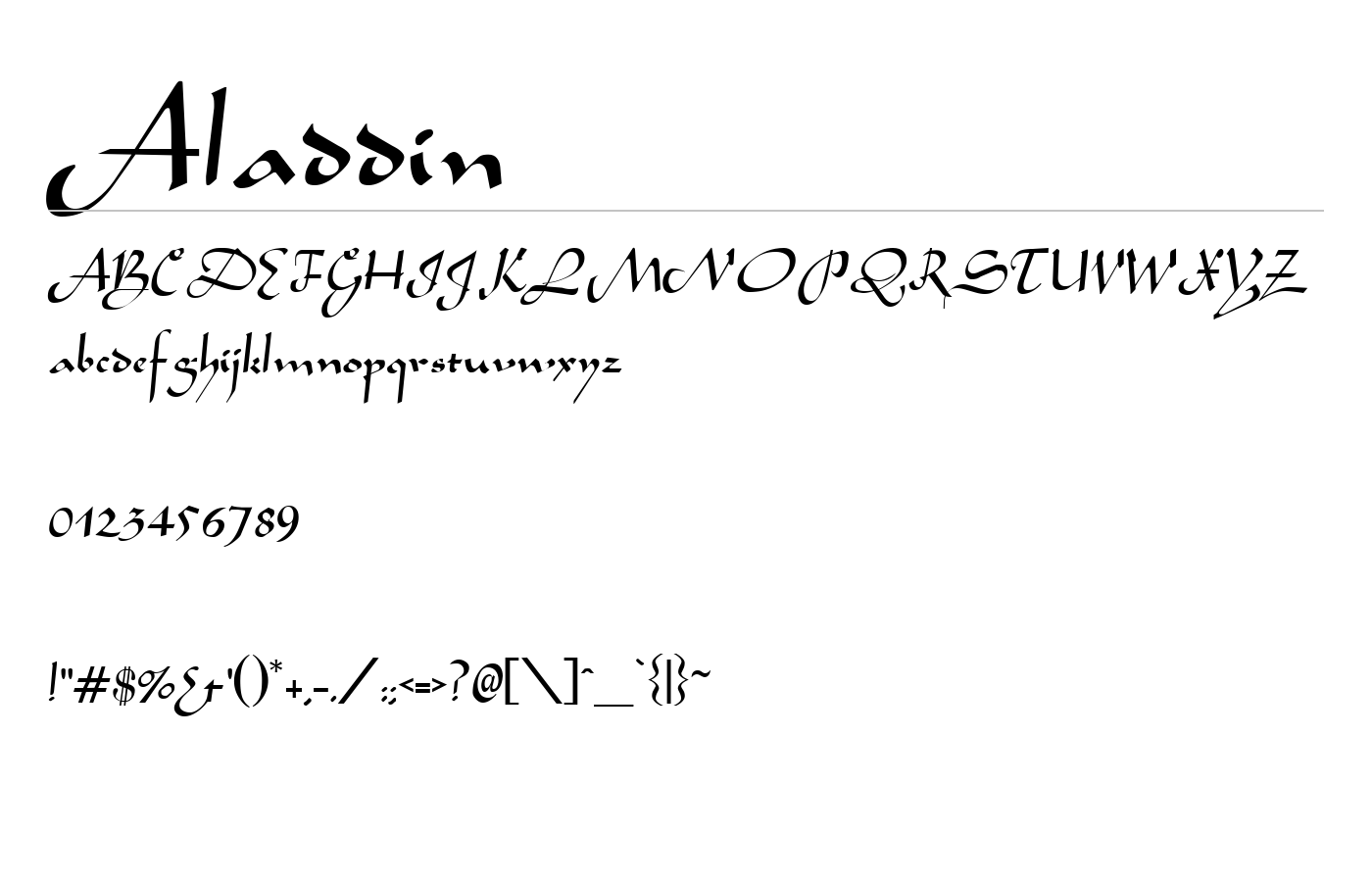 Aladdin Font preview