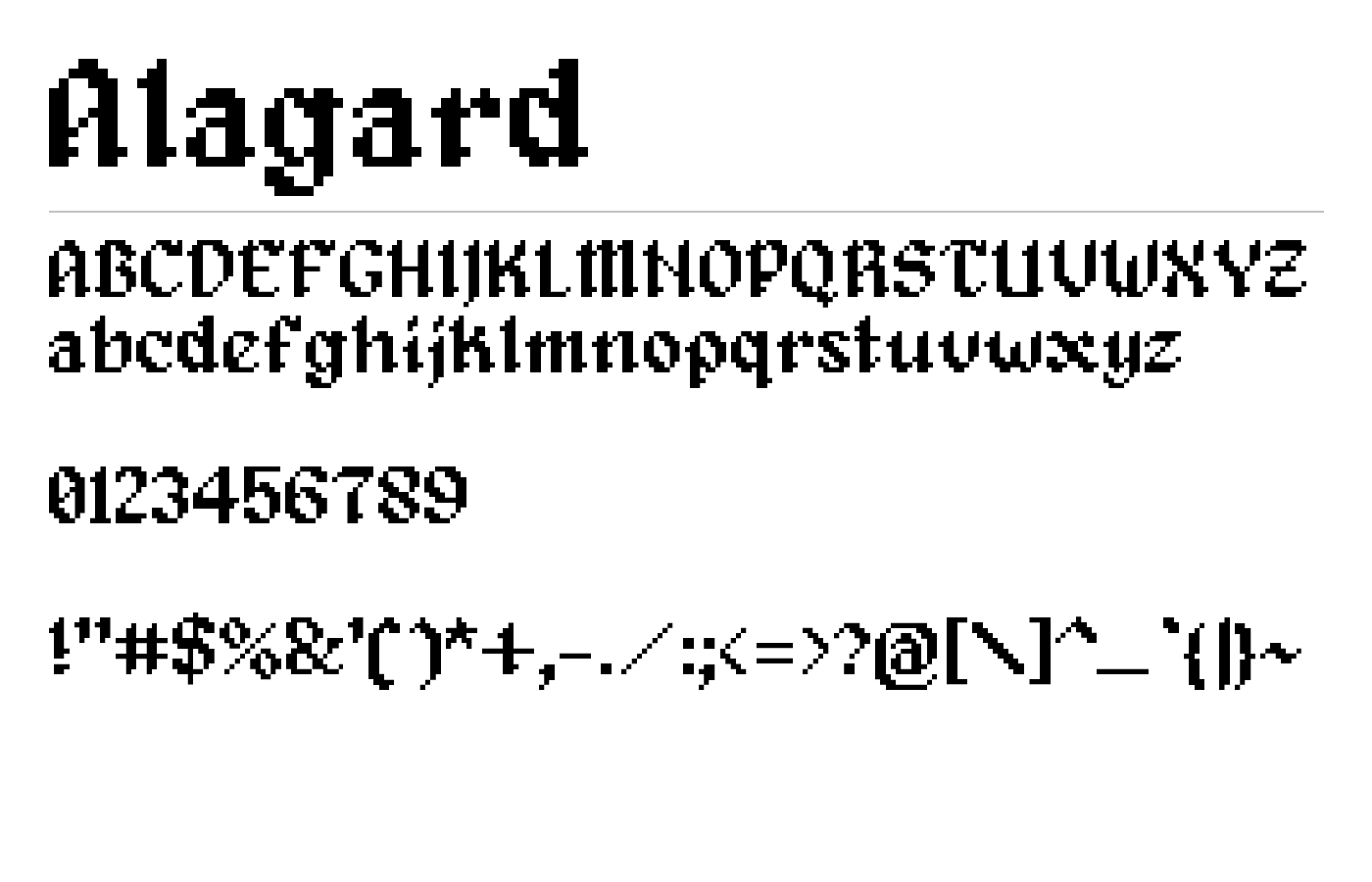 Alagard Font preview