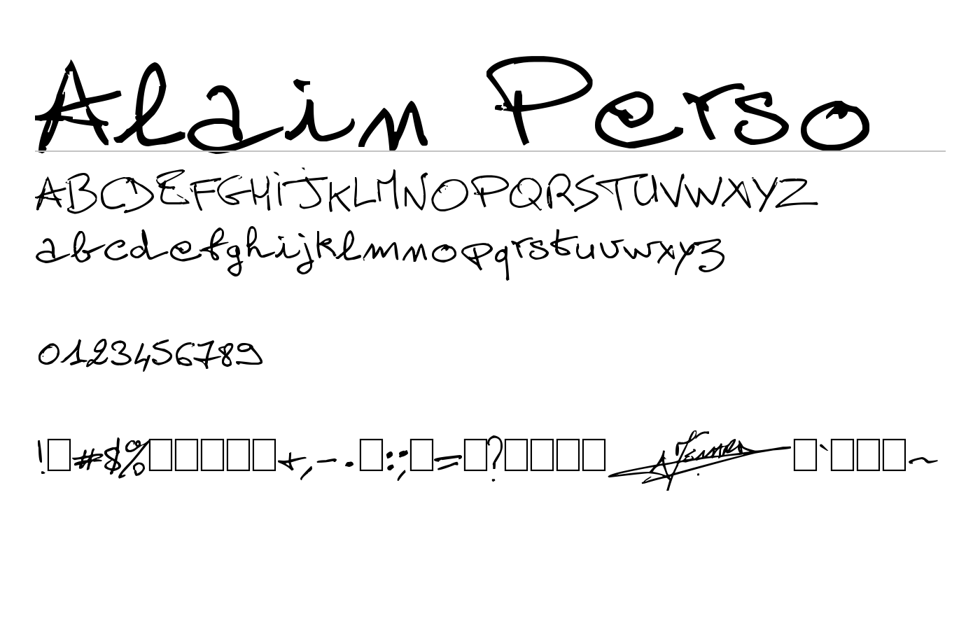 Alain Perso Font preview