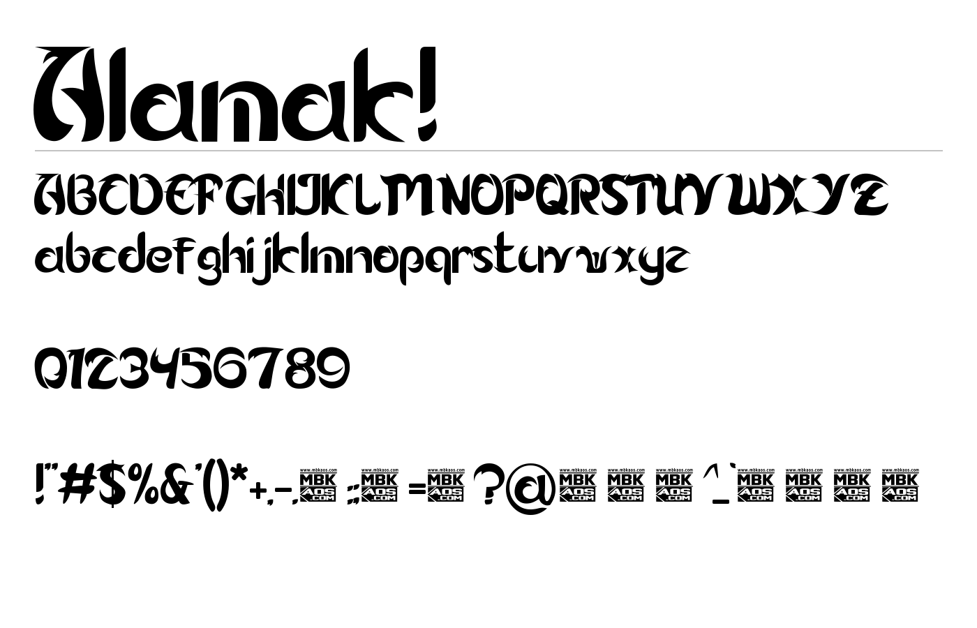 Alamak! Font preview