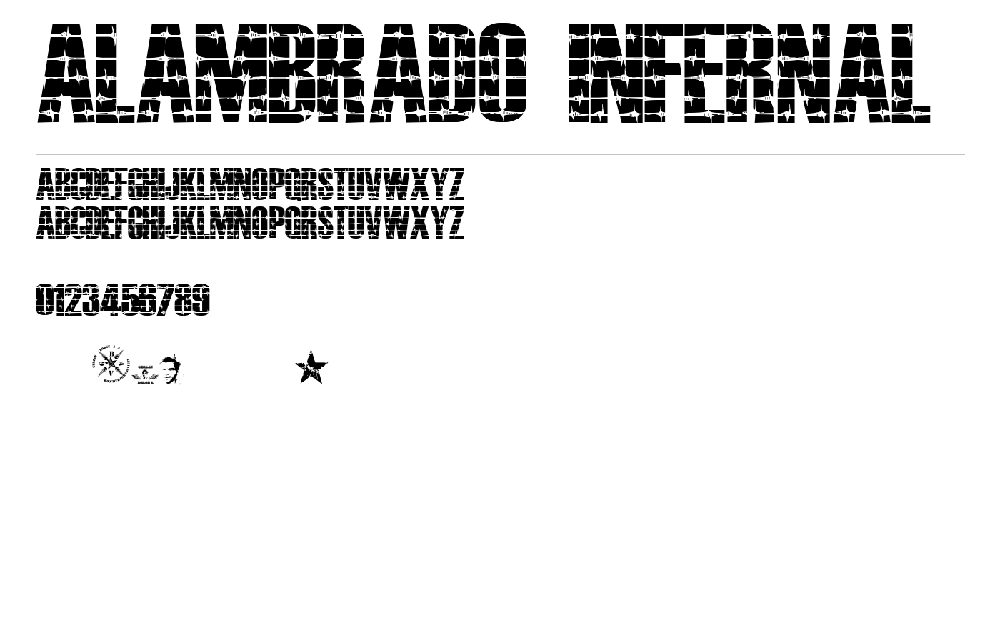 ALAMBRADO INFERNAL Font preview