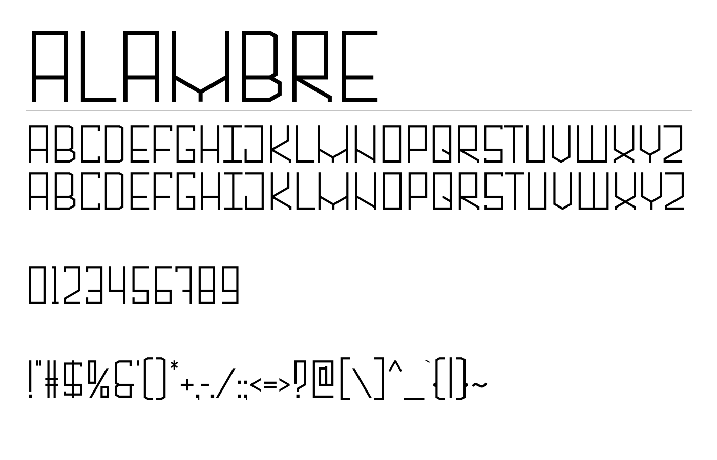 Alambre Font preview