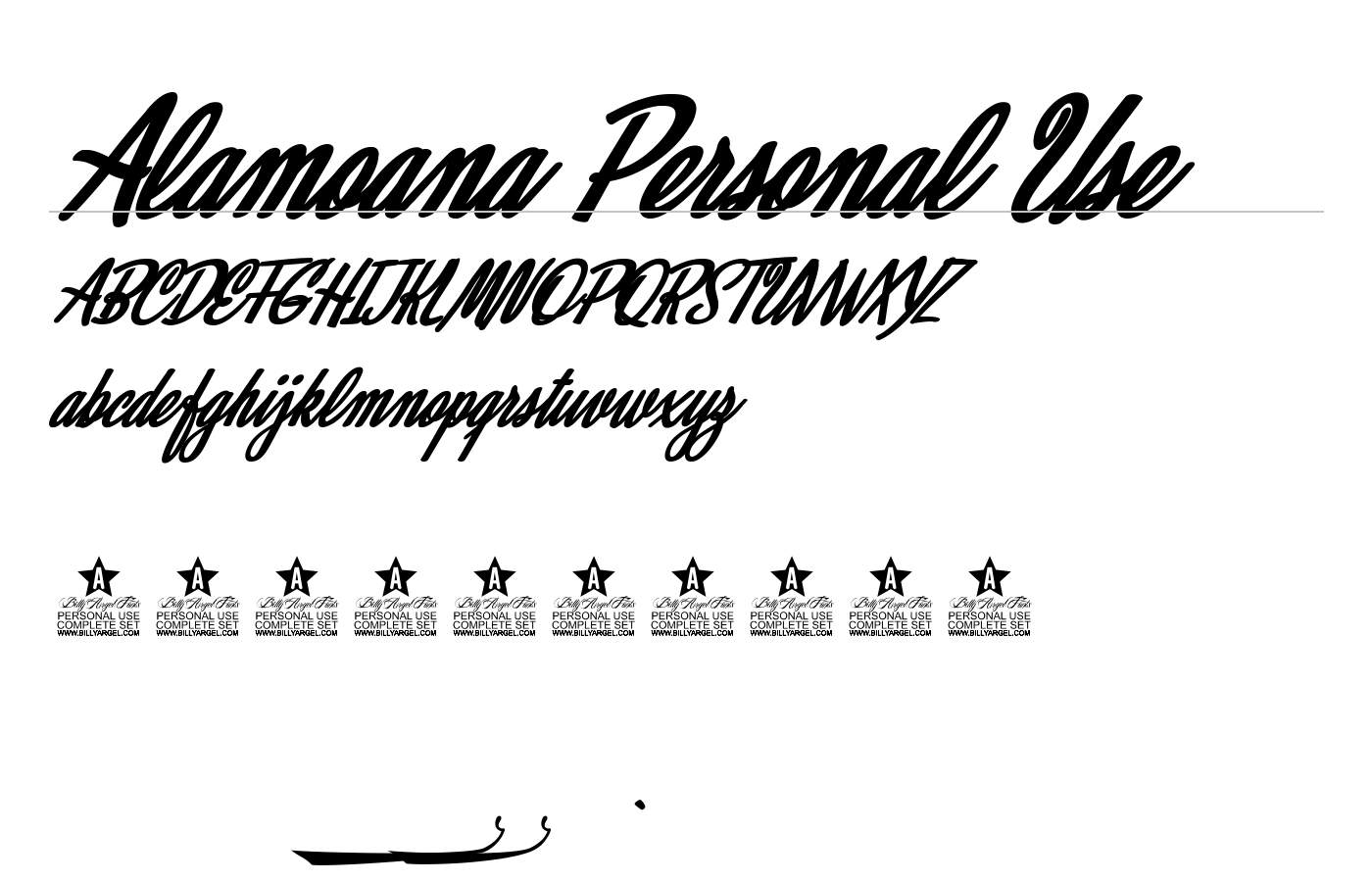 Alamoana Personal Use Font preview