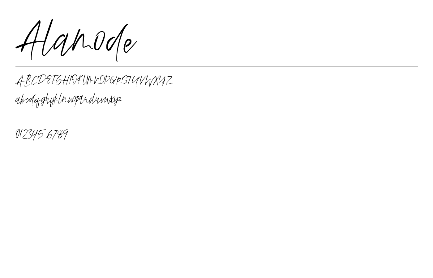 Alamode Font preview