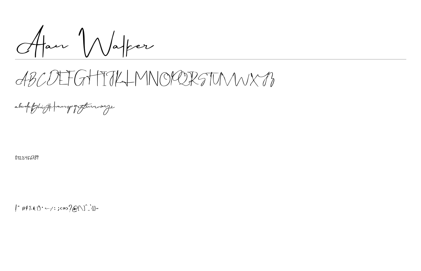 Alan Walker Font preview
