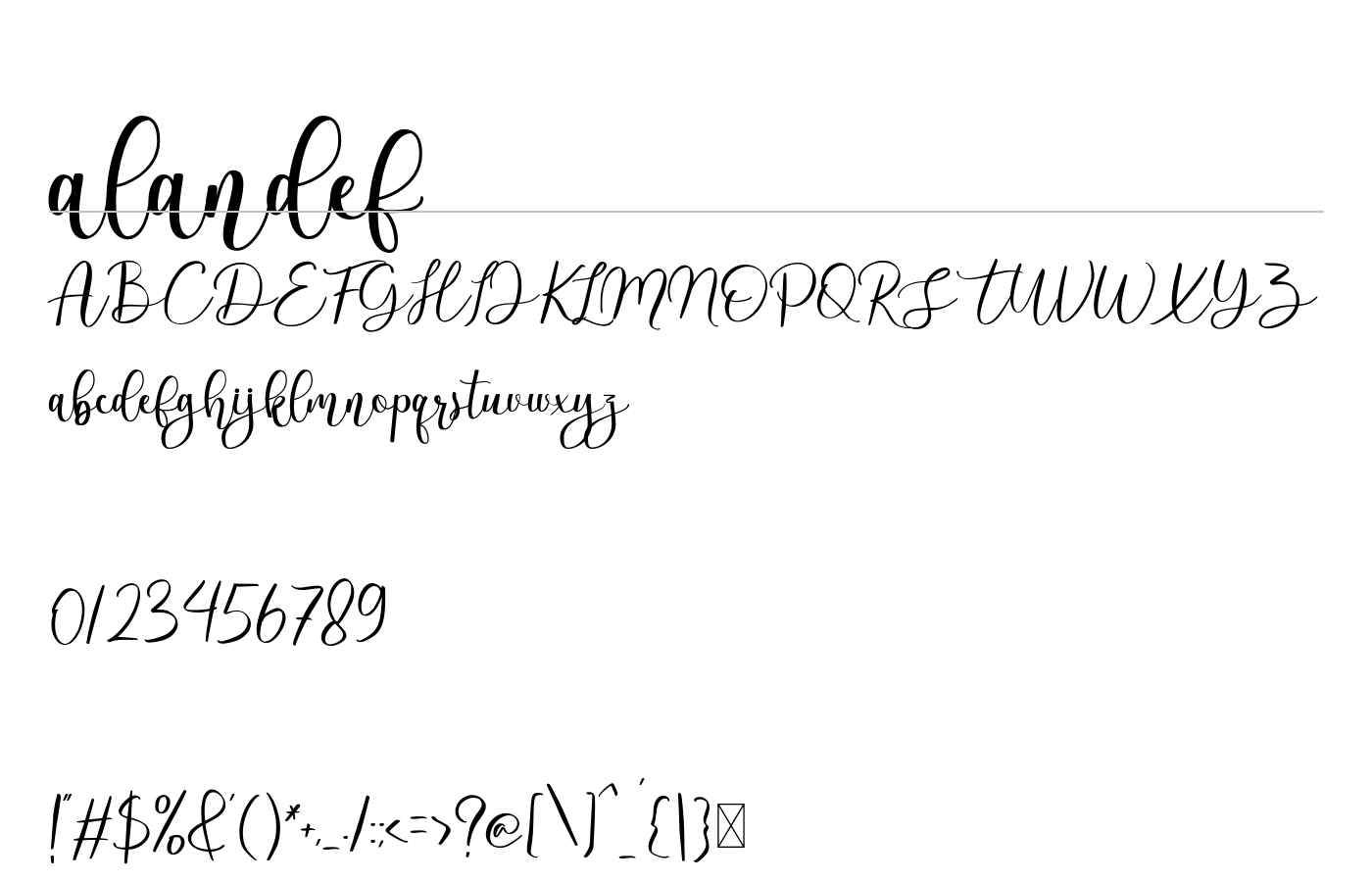 alandef Font preview
