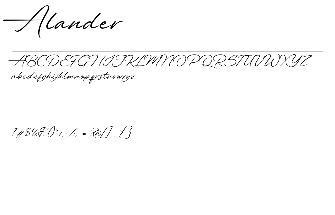 Alander Font preview