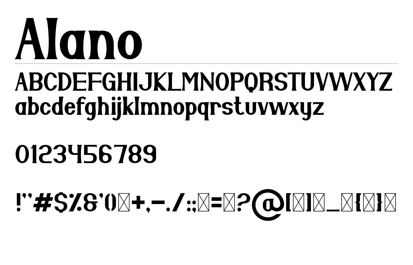 Alano Font preview