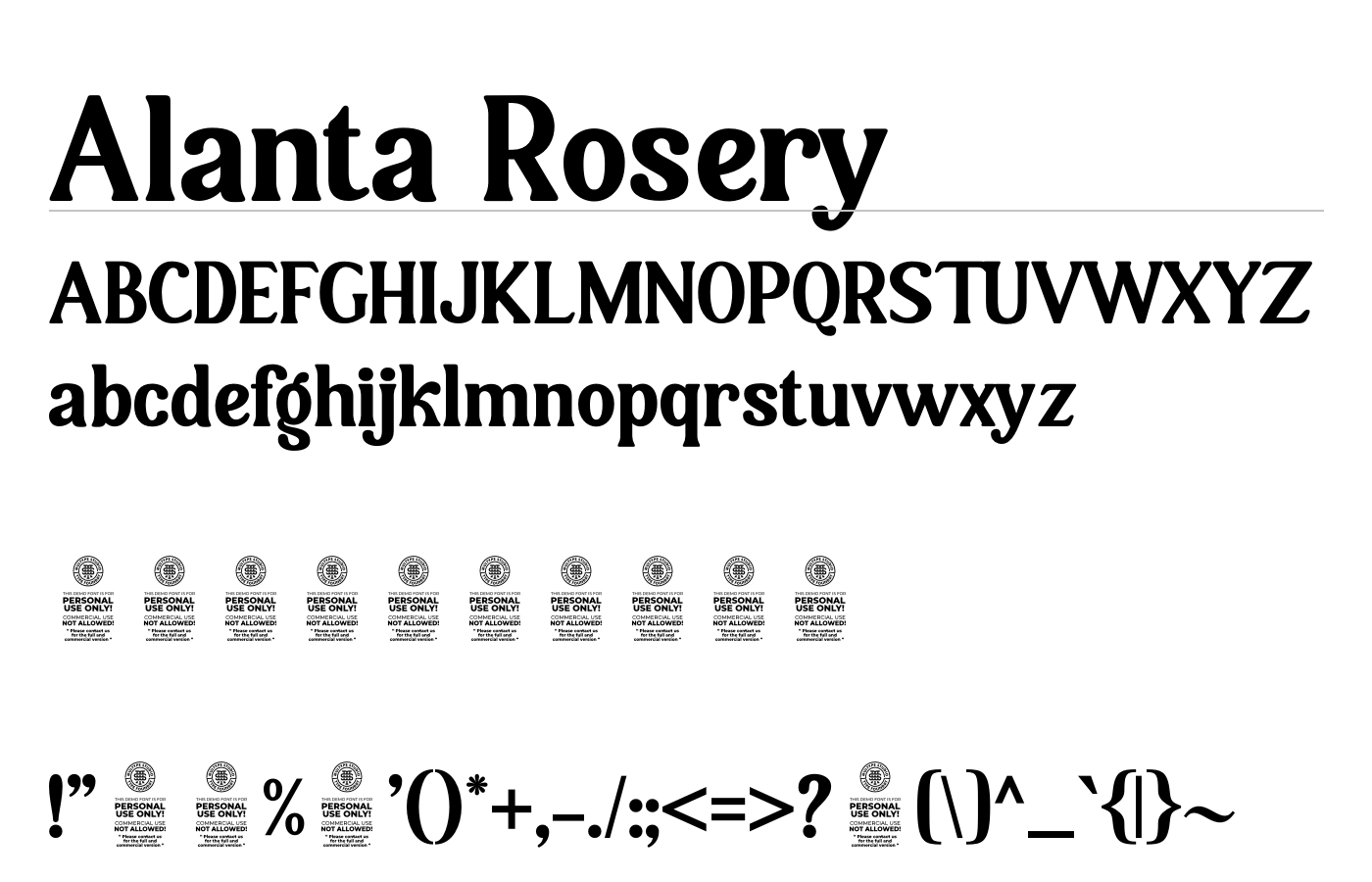 Alanta Rosery Font preview