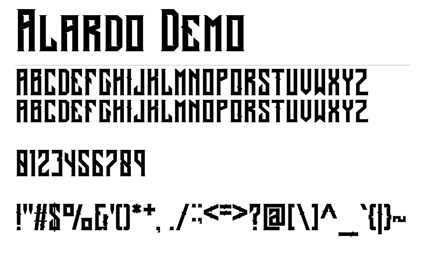 Alardo Demo Font preview