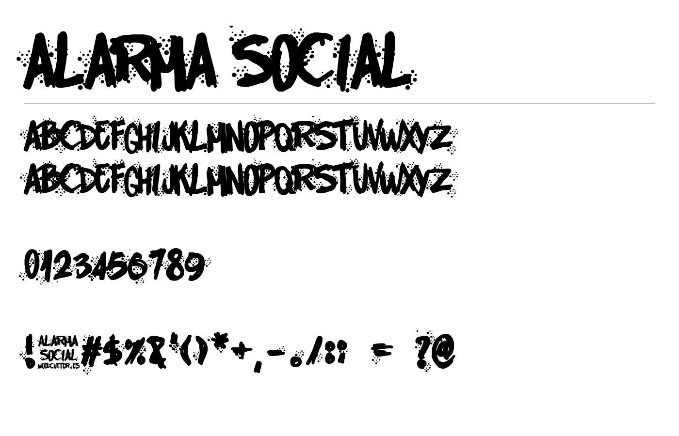 Alarma Social Font preview