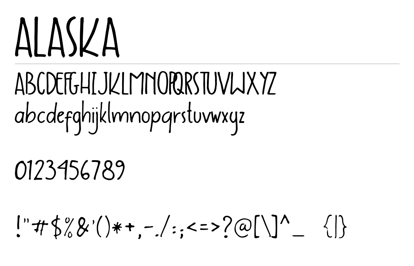 ALASKA Font preview