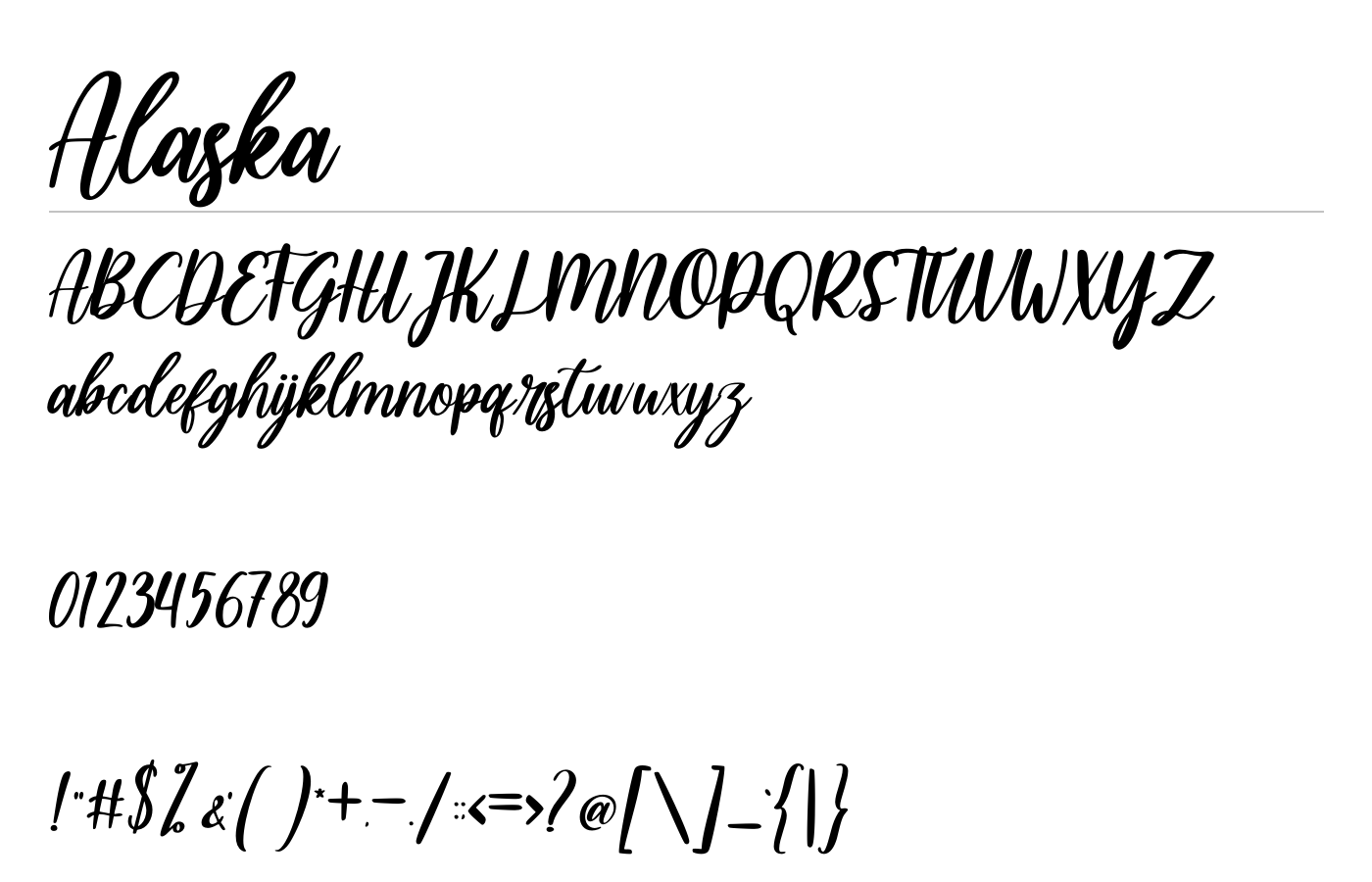 Alaska Font preview