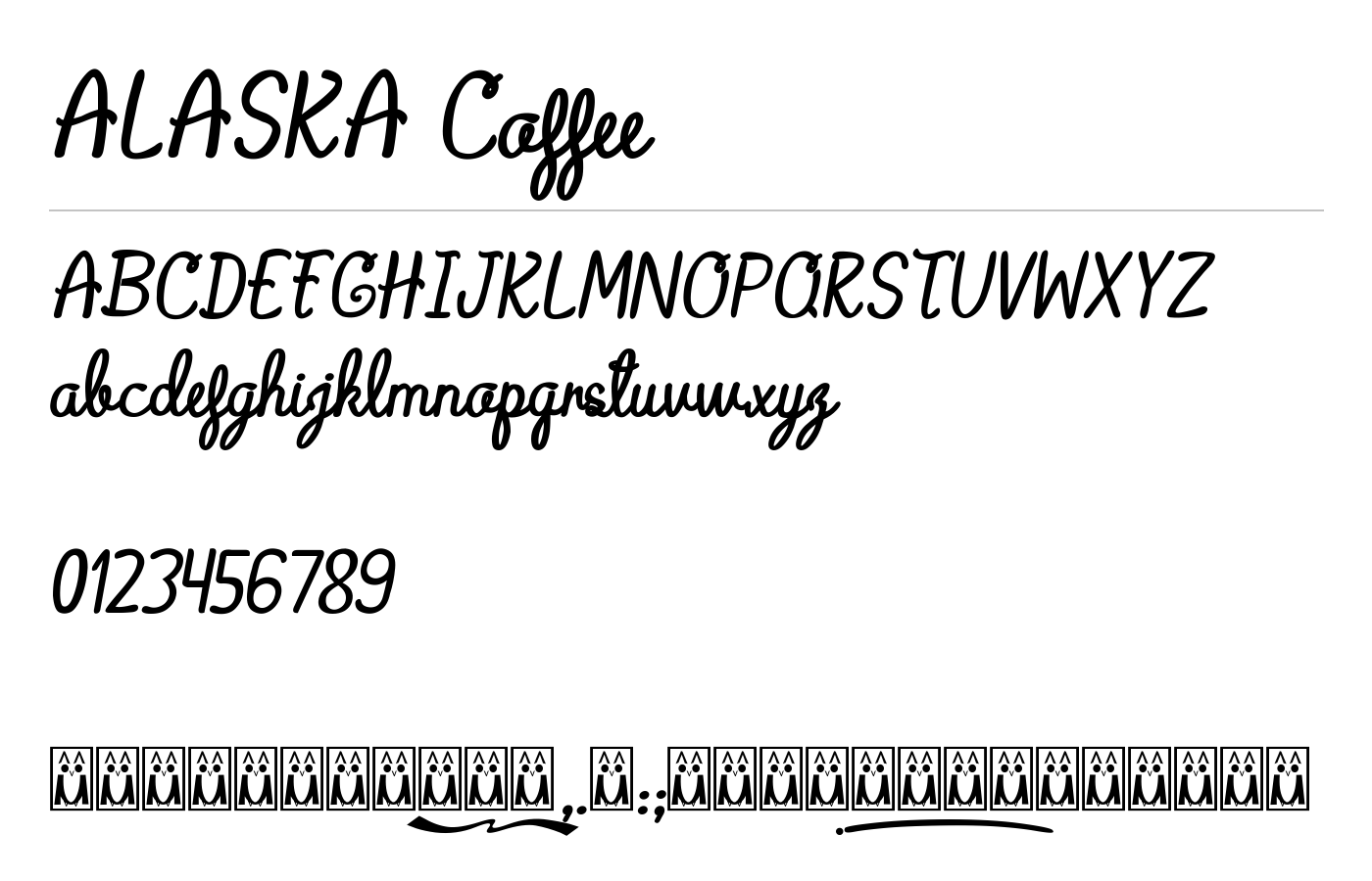 ALASKA Coffee Font preview