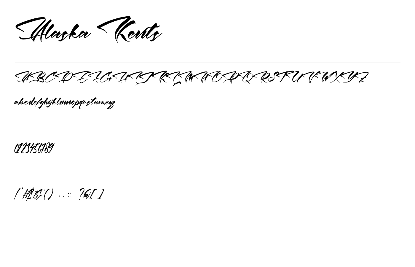 Alaska Kents Font preview